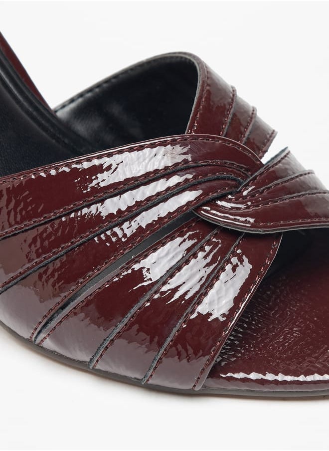 Celeste - Womens Textured Sandals with Stiletto Heels and Buckle Closure - Image 1