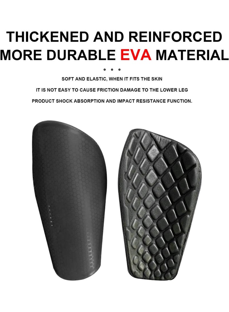 FAYET Football Grip Socks & Shin Guard Set, Non-Slip Soccer Grip Socks for Men, Adjustable Achilles Compression Ankle Straps, Lightweight Kids Shin Pads , Pre-Cut Soccer Sock Sleeves, Black - Image 4