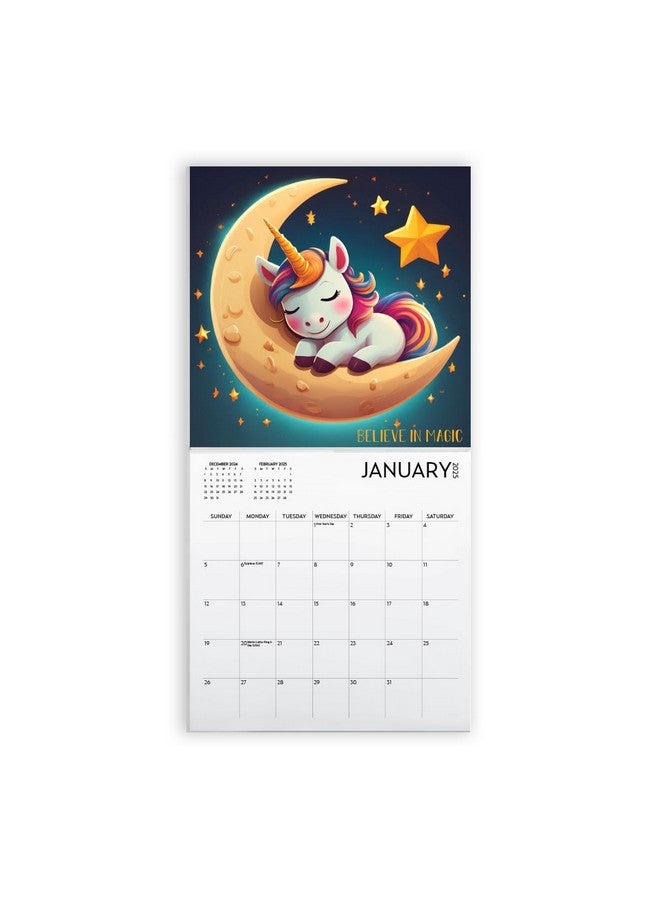 ARTICO Unicorn Calendar 2025 With Sticker Pack, Large 12 X 12 Inch, Unicorn Wall Calendar With Sticker Set, Gift For Unicorn Lovers, Cute Calendar For Girls  - Image 3