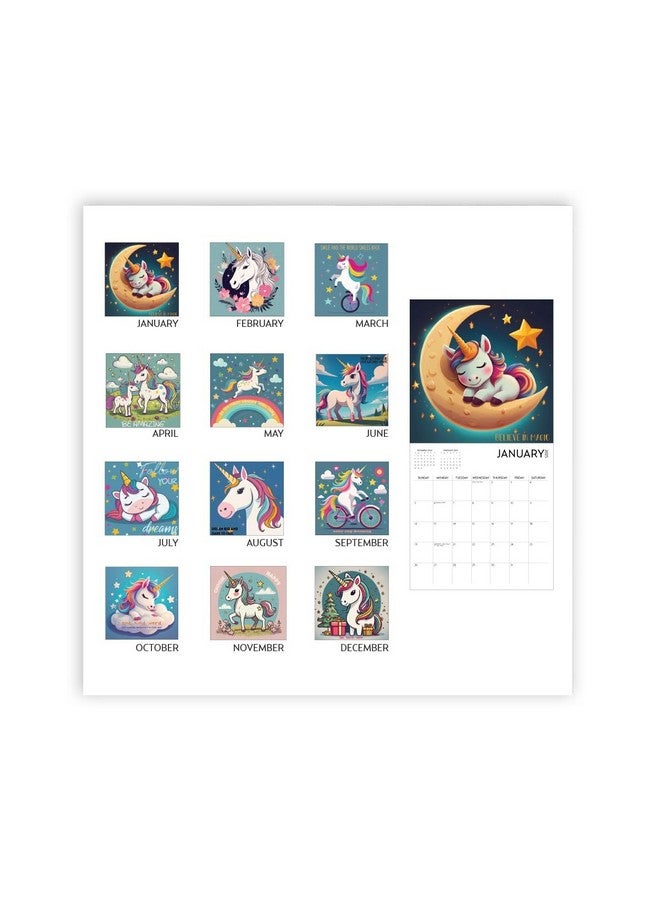 ARTICO Unicorn Calendar 2025 With Sticker Pack, Large 12 X 12 Inch, Unicorn Wall Calendar With Sticker Set, Gift For Unicorn Lovers, Cute Calendar For Girls  - Image 5
