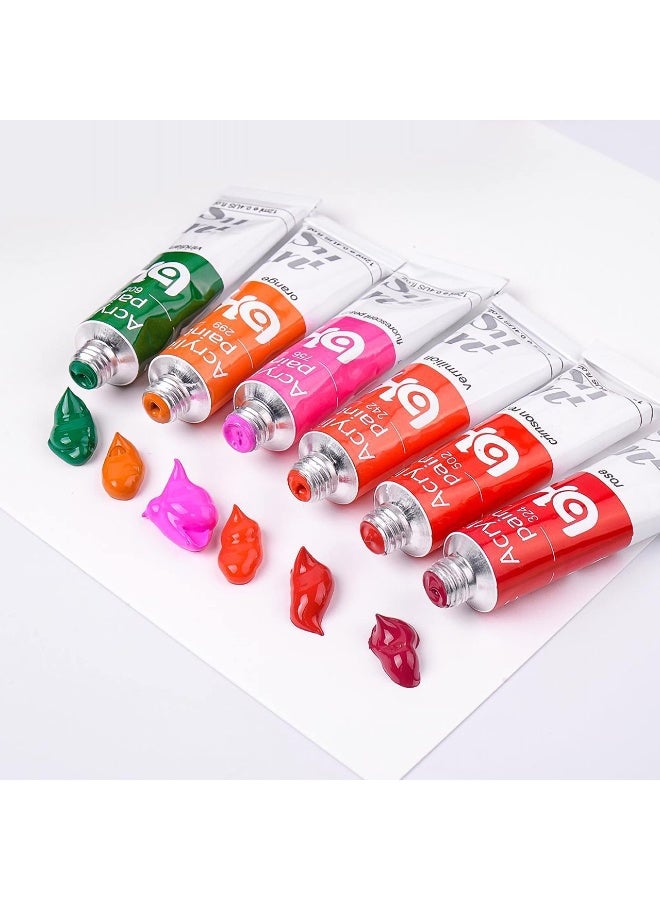 THE PRO BRO Acrylic Paint Set, 24 Vivid Colors (12ml) – Non-Toxic Rich Pigment Paints for Canvas, Wood, Rock & Ceramic – Art Supplies for Kids, Students & Professional Artists - Image 4