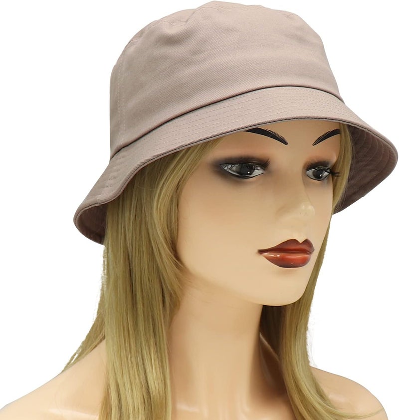 Umeepar Unisex Cotton Packable Bucket Hat Sun Hat Plain Colors for Men Women - Image 4