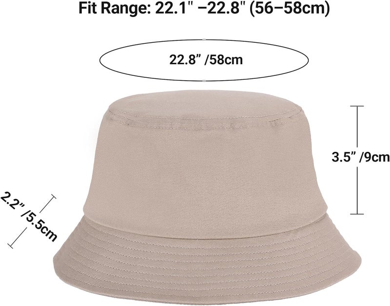 Umeepar Unisex Cotton Packable Bucket Hat Sun Hat Plain Colors for Men Women - Image 5