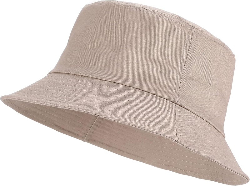 Umeepar Unisex Cotton Packable Bucket Hat Sun Hat Plain Colors for Men Women - Image 1