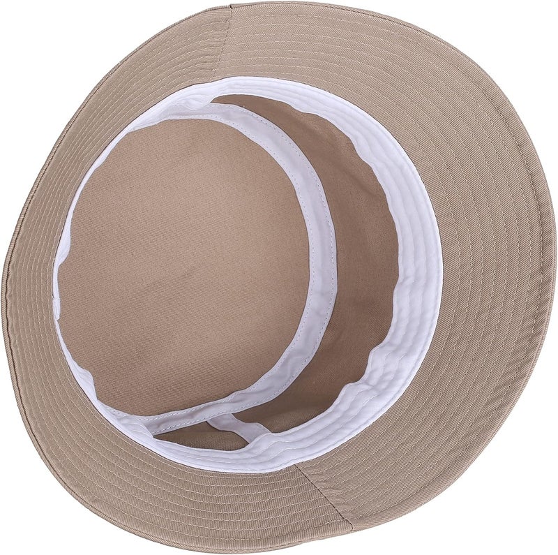 Umeepar Unisex Cotton Packable Bucket Hat Sun Hat Plain Colors for Men Women - Image 3