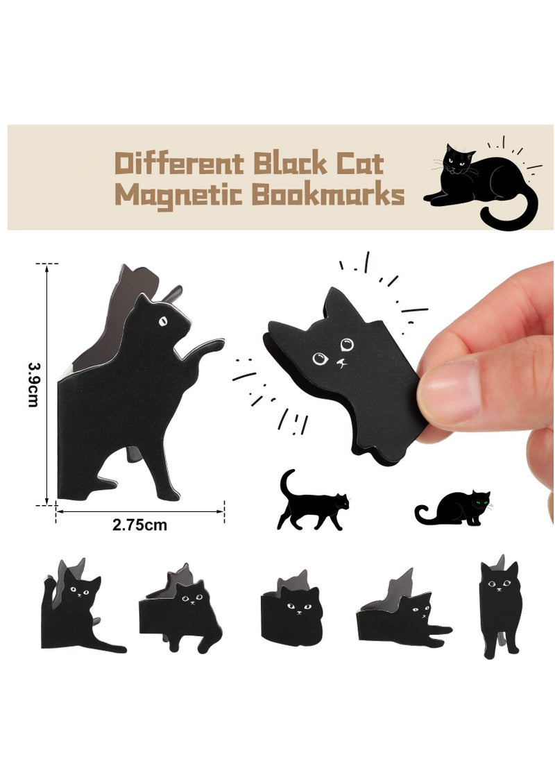 Excefore Magnetic Bookmarks, 14 Pieces Cat Cute Bookmarks for Book Lovers, Kawaii Bookmark Cat Book Mark Magnetic Book Page Clips for Kids Students Teachers School Home Office, 7.9 x 3.9 Inch,14 Styles - Image 2