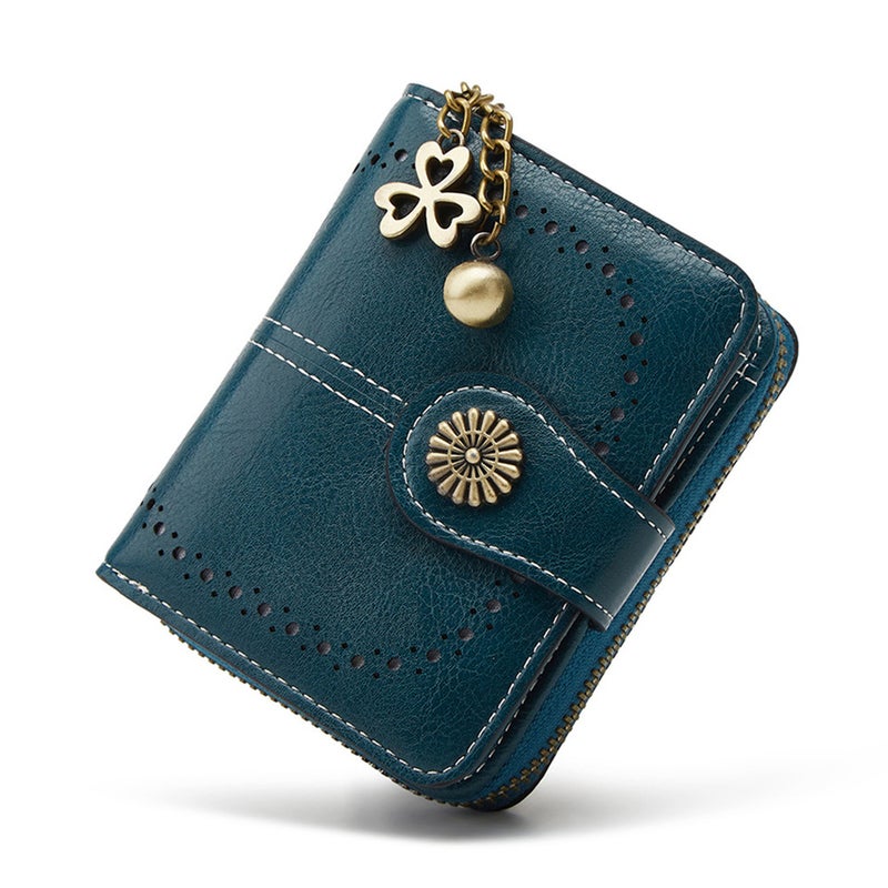 Multifunctional Solid Color PU Leather Wallet, RFID Blocking Design Portable Daily Storage Purse for Cards Cash Coin Business Use - Image 3
