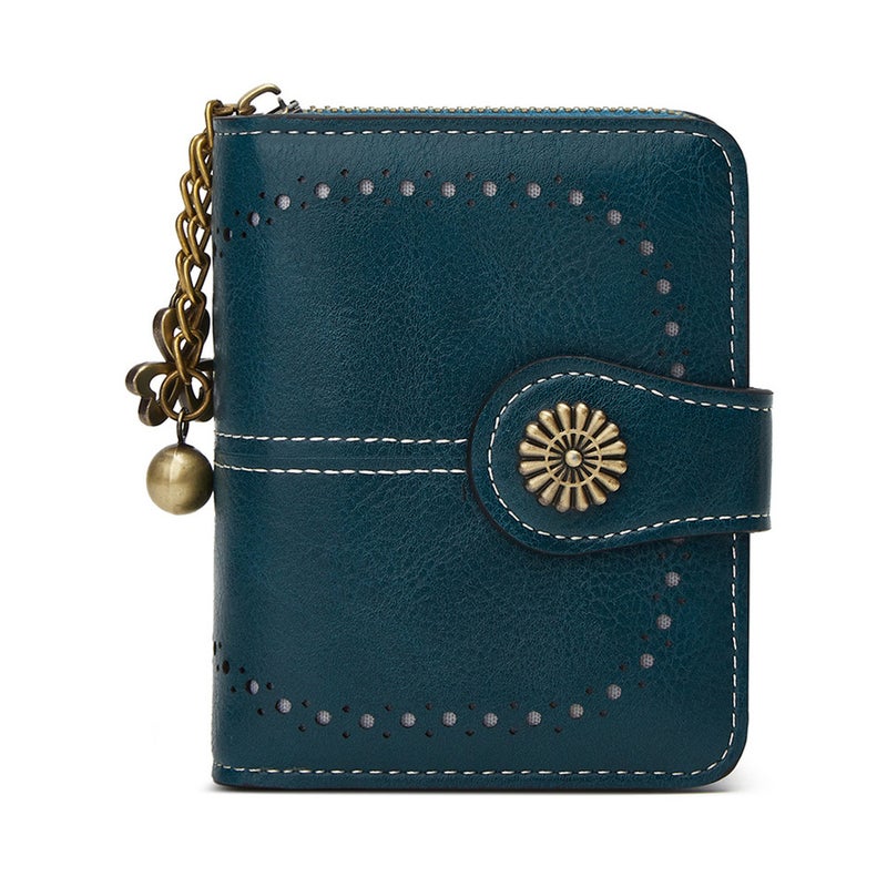 Multifunctional Solid Color PU Leather Wallet, RFID Blocking Design Portable Daily Storage Purse for Cards Cash Coin Business Use - Image 1