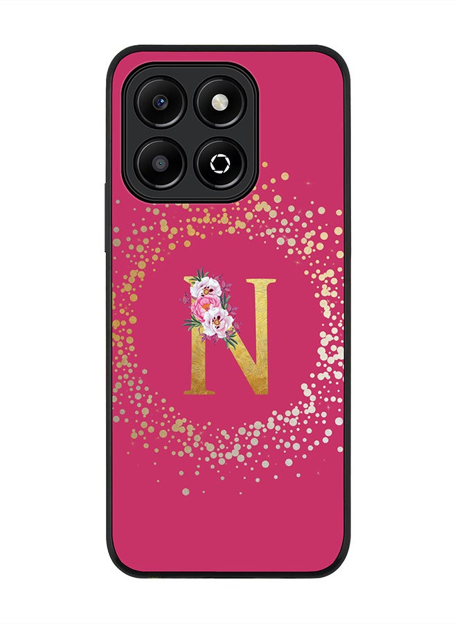 Stylizedd For Honor X6B Case,Slim fit Camera Protection, Shockproof Thin Phone cover - Custom Monogram Floral - N ( Deep Pink ) - Image 1
