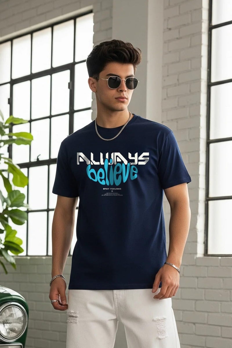 Veirdo® Pure Cotton Regular Fit Graphic Printed Round Neck Half Sleeve T-Shirt Combo for Men (PO3_TSH_V99_ALWY_FUTR_WARR_L) - Image 3