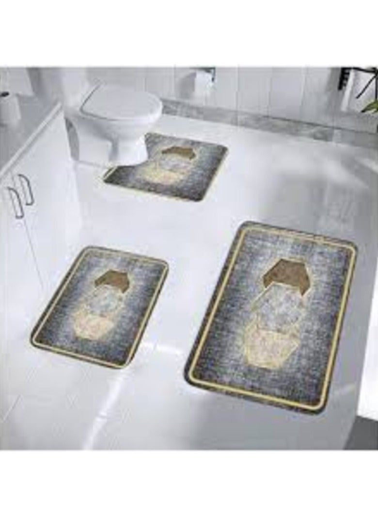 Door or bathroom mat set of 3,-Gray