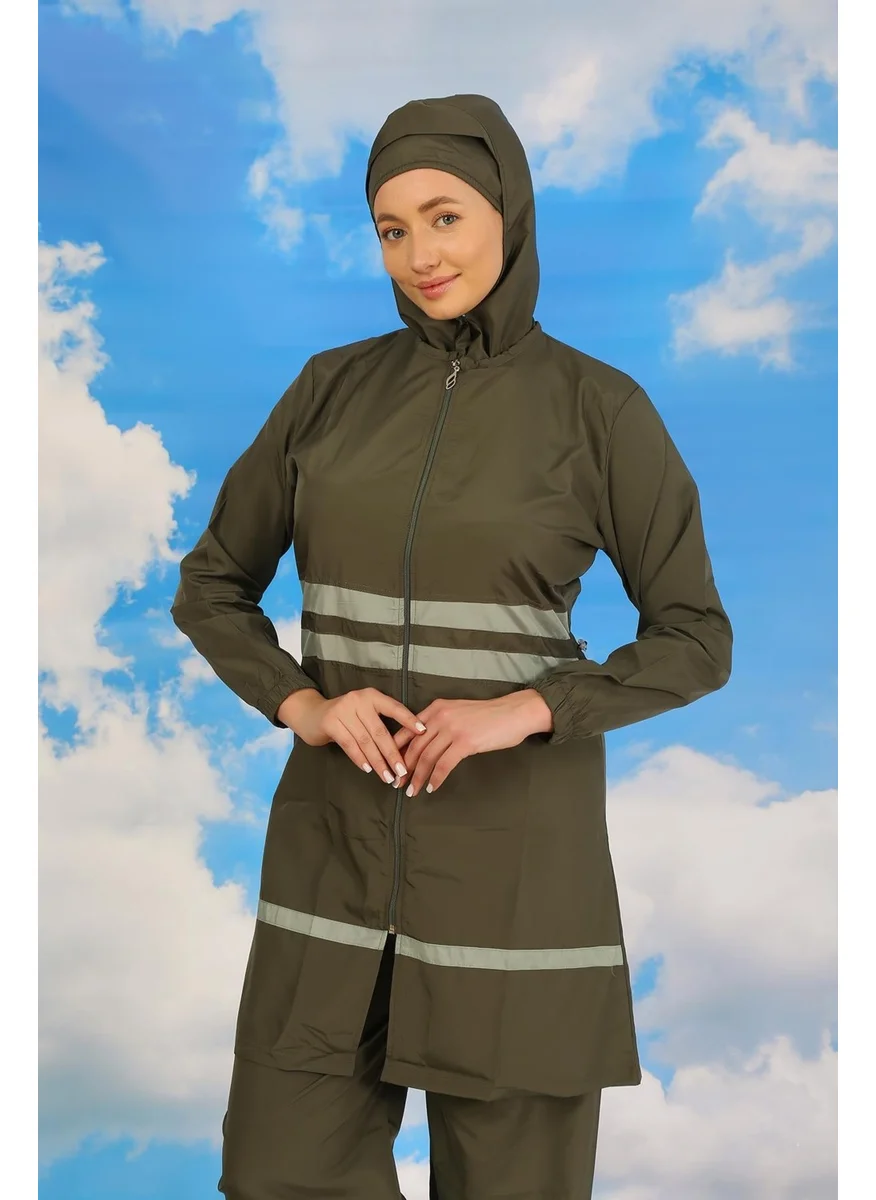 اكبينيز Women's Full Hijab Swimsuit Khaki 31061