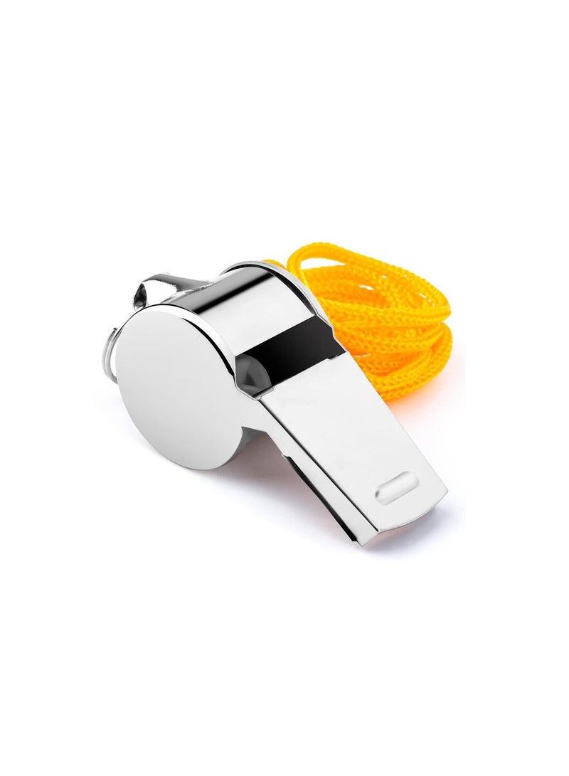Generic 1 Pack Metal Sports Coach Whistle with Breakaway Lanyard – Loud & Crisp Sound for Referees, Coaches, Lifeguards – Lightweight Stainless Steel Whistle for Kids & Adults - Image 1