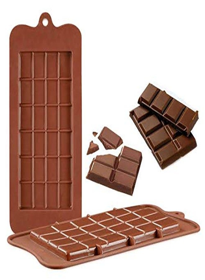 NF Noble Foods Silicone Bar Chocolate Mould Break Apart Choc Block Mould (Chocolate, Size : 19x16x2cm) - Image 1