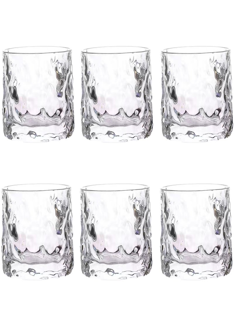 6-Piece Transparent 210Ml High Borosilicate Glass Coffee Cups – Texture Drinking Glasses For Coffee, Beverage & Daily Use - Image 1