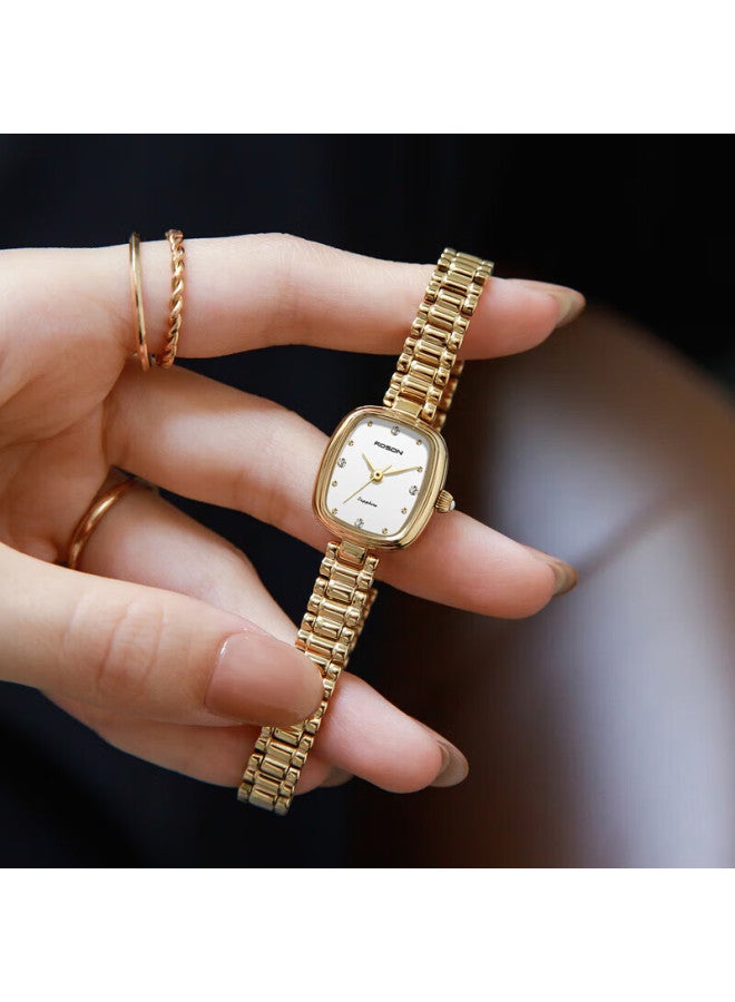 ROSDN Laoston Women's Vintage Small Gold Watch Luxury Minimalist Quartz Watch New Year Valentine's Birthday Gift - Image 4