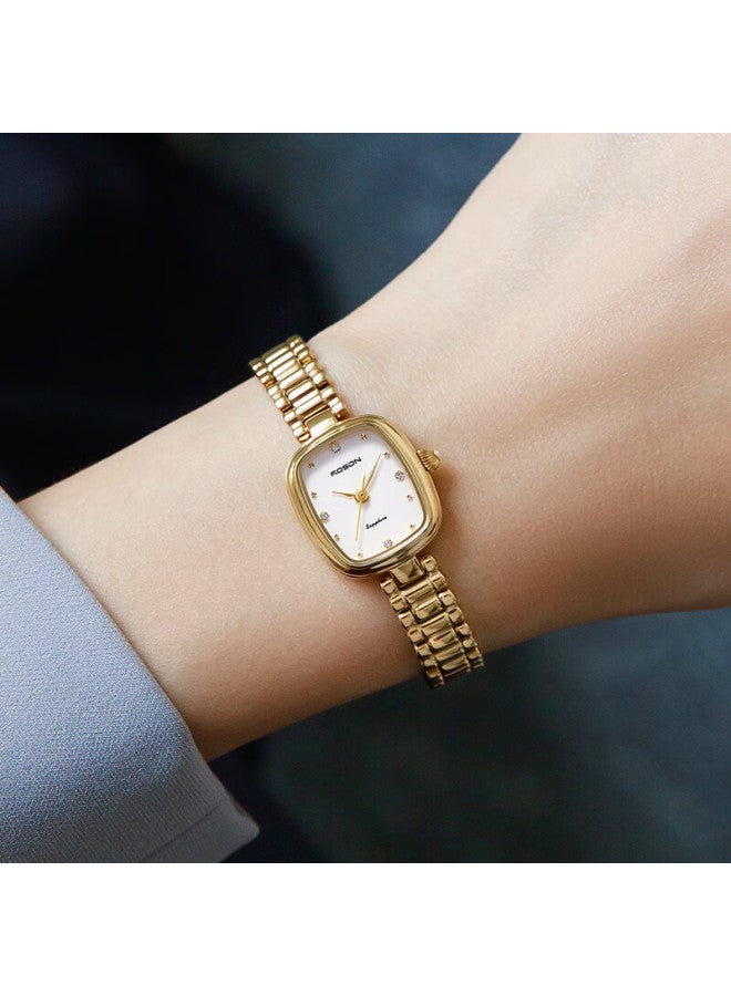 ROSDN Laoston Women's Vintage Small Gold Watch Luxury Minimalist Quartz Watch New Year Valentine's Birthday Gift - Image 1