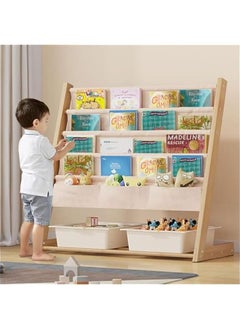 4-Tier Natural Wood Kids Bookshelf & Toy Organizer - Toddler Bookcase Rack for Bedroom or Playroom Storage - pzsku/Z50B5E9E893DF1E371F3AZ/45/_/1719989968/321b3038-1eff-4f39-b771-074ba8478462