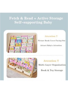 4-Tier Natural Wood Kids Bookshelf & Toy Organizer - Toddler Bookcase Rack for Bedroom or Playroom Storage - pzsku/Z50B5E9E893DF1E371F3AZ/45/_/1719990028/441a98b5-d80a-4889-9ad0-897cef25a2ec