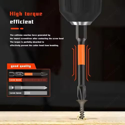 Sunkizzrs® 7-Pcs TS2 Alloy Steel Magnetic Phillips Screwdriver Drill Bits Set—PH2 Cross Screw Driver 1/4 Inch Hex Shank with Extension Rod Anti-Slip & WaterProof for Power & Impact Drivers - Image 3