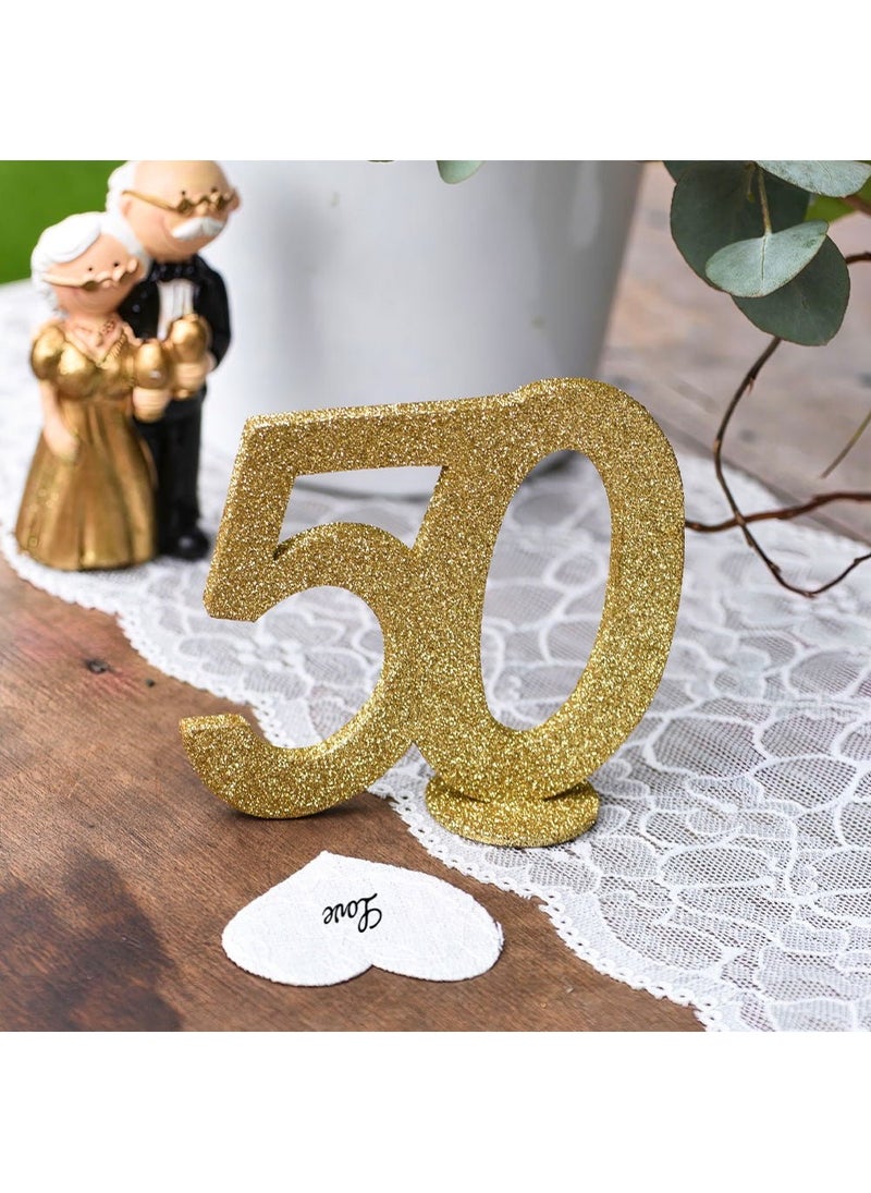 SANTEX 50-Years Birthday Anniversary Decoration Gold 10x10cm - Image 2