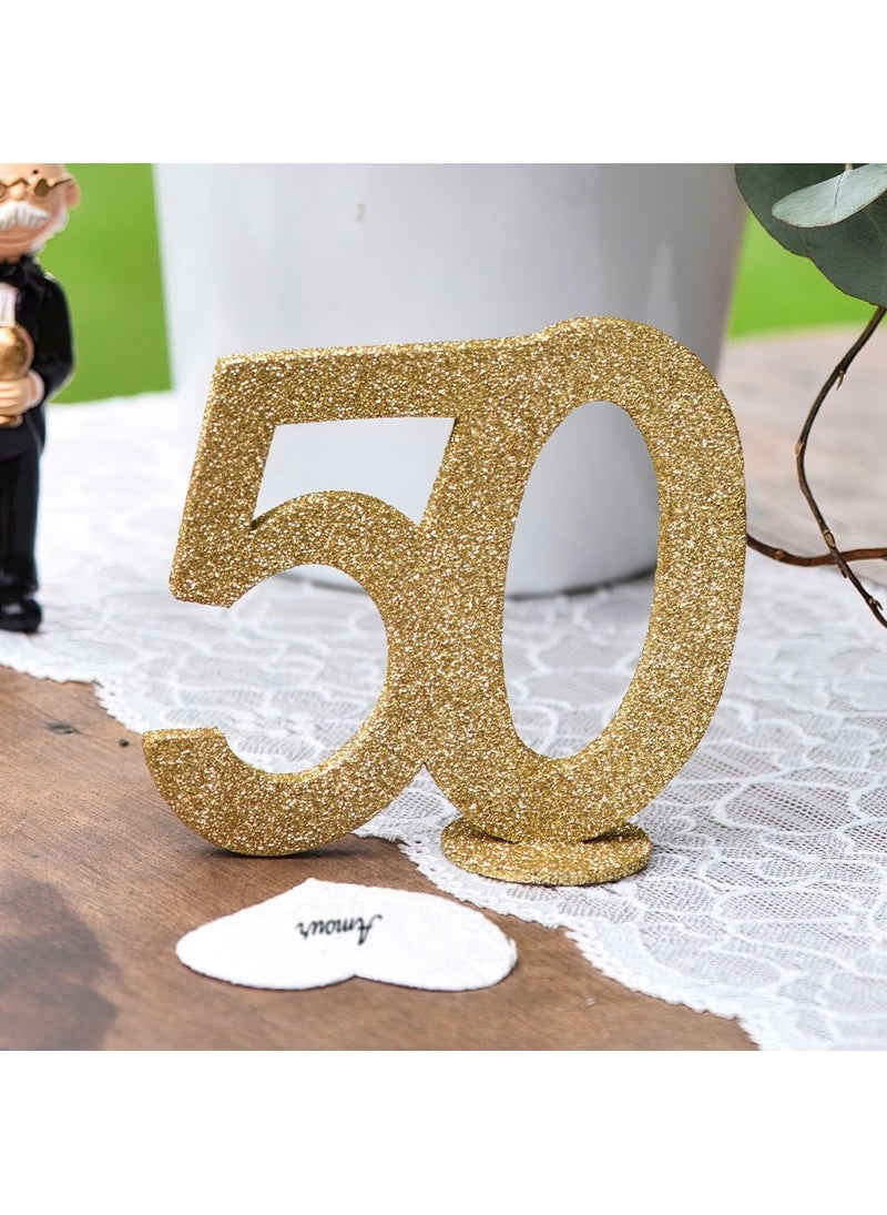 SANTEX 50-Years Birthday Anniversary Decoration Gold 10x10cm - Image 3