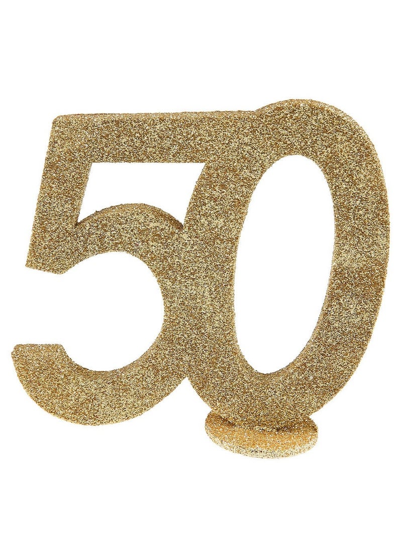 SANTEX 50-Years Birthday Anniversary Decoration Gold 10x10cm - Image 1