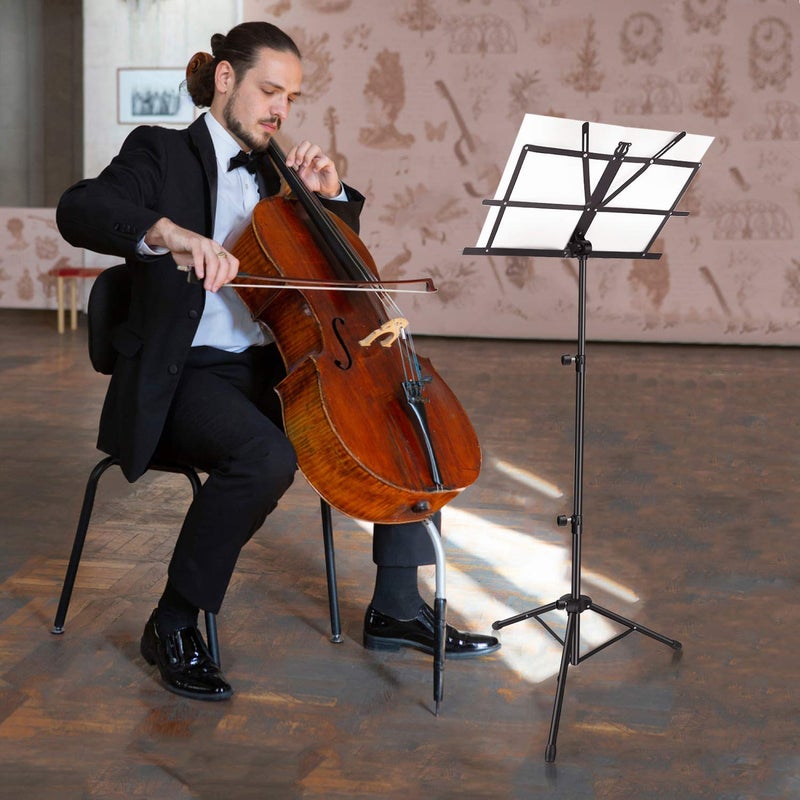 TechBlaze Sheet Music Stand – Adjustable & Portable Folding Notation Stand with Clip Holder – Lightweight Tripod Music sheet Stand for violin, Books, Guitar, Notes, Keyboard – with Carry Bag - Image 2