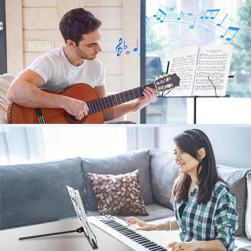 TechBlaze Sheet Music Stand – Adjustable & Portable Folding Notation Stand with Clip Holder – Lightweight Tripod Music sheet Stand for violin, Books, Guitar, Notes, Keyboard – with Carry Bag - Image 5