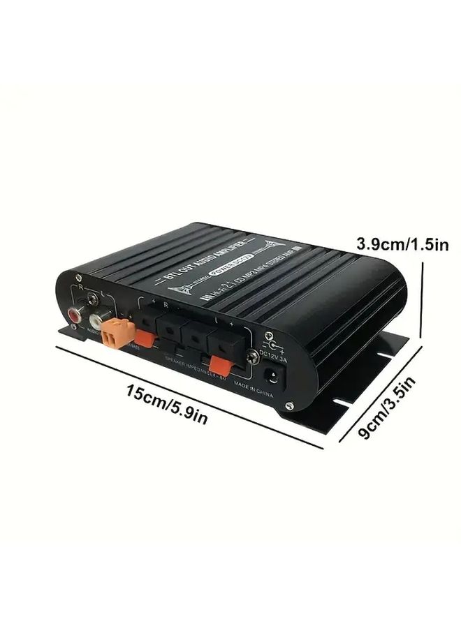Silvery Digital Car Audio Amplifier Module With Equalizer Crossover Subwoofer Treble Bass Adjustment - Image 2