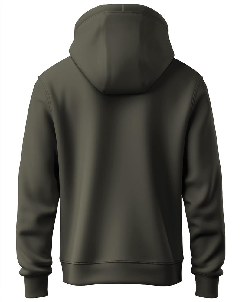 ADRO Men's Cotton Neck Hooded Sweatshirt (H21-M-BVV-OL_Olive_3XL) - Image 2