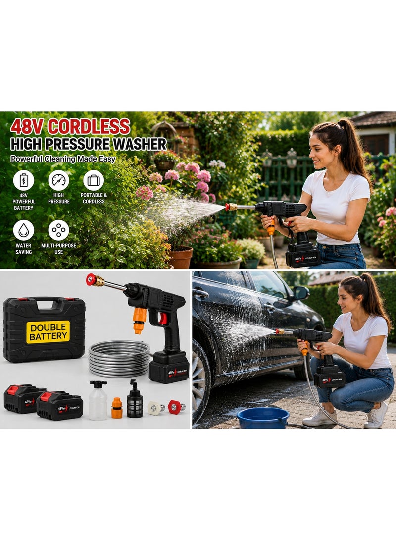 Cordless Portable High Pressure Washer  Electric Pressure Cleaner Machine Rechargeable Water Spray Gun for Car Washing, Garden & Home Cleaning - Image 4