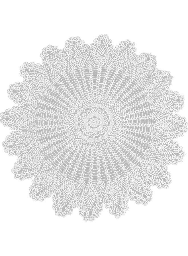NIBEMINENT Crochet Round Cotton Tablecloth White