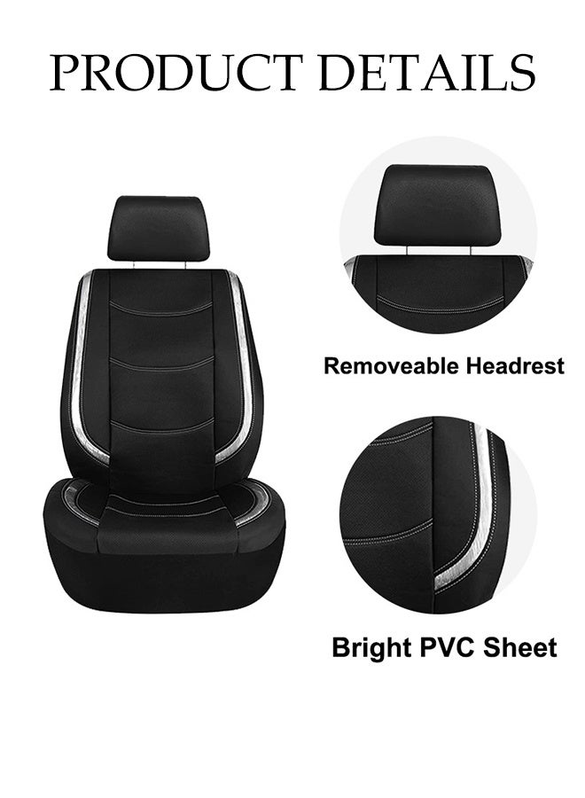 DUNISO 9 Pcs Car Seat Cover, Universal Fully Wrapped Seat Cushion, 5 Seats PVC Car Backrest Seat Cover, Wear Resistant And Anti Slip,Easy to Install， Suitable For All Seasons, Suitable for SUVs, Trucks, and Vans - Image 2