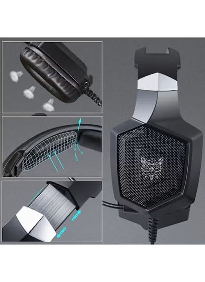 onikuma K8 Stereo Over-Ear Gaming Headphones with Mic for PS4/PS5/Xbox One/X Series/Switch/PC – Wired, Premium Sound Quality, Comfortable Design, Noise-Canceling Mic for Clear Communication, Long-Lasting Durability - Image 4