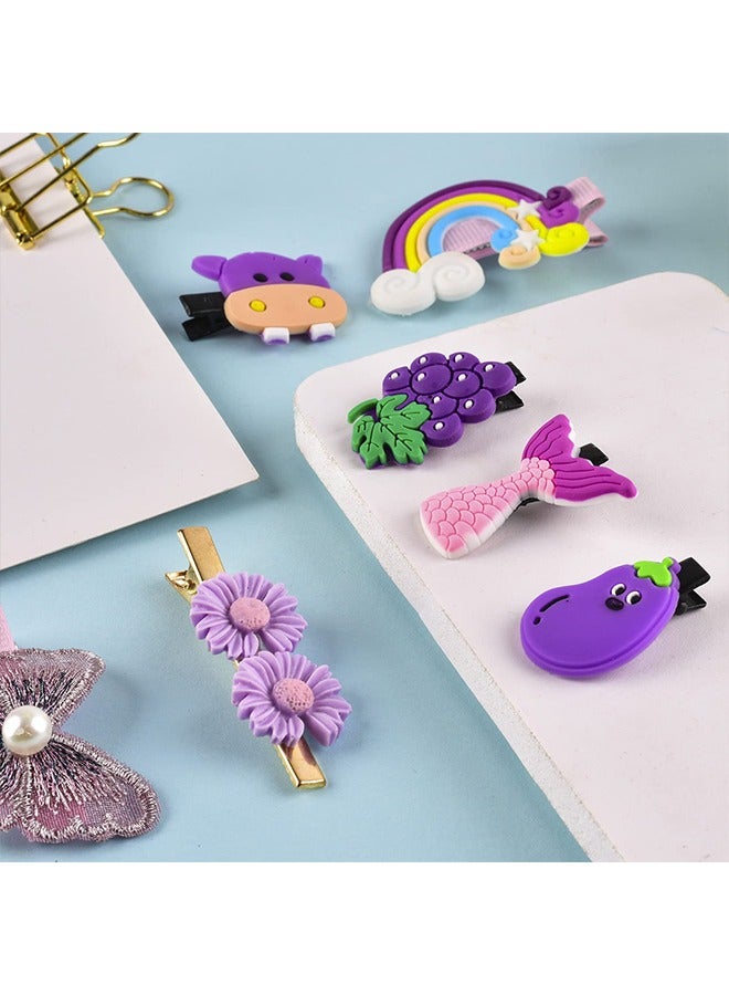 بوفان 42 قطعة من قصاصات شعر الأطفال،  اكسسوارات شعر للبنات ، دبابيس الشعر، إكسسوارات شعر الفتيات الصغيرات، قصاصات شعر مصفوفات شعر الأطفال، زهور ظريفة قوس قزح حلوى فاكهة فراشة - Image 3