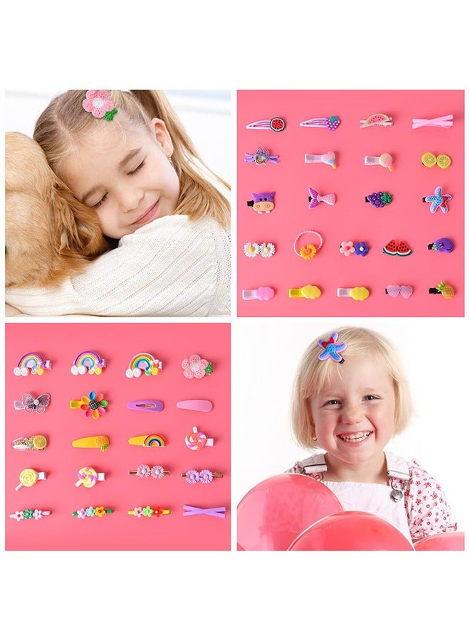 بوفان 42 قطعة من قصاصات شعر الأطفال،  اكسسوارات شعر للبنات ، دبابيس الشعر، إكسسوارات شعر الفتيات الصغيرات، قصاصات شعر مصفوفات شعر الأطفال، زهور ظريفة قوس قزح حلوى فاكهة فراشة - Image 4