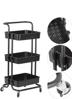 co arma 3 tier metal rolling storage cart  - Image 3