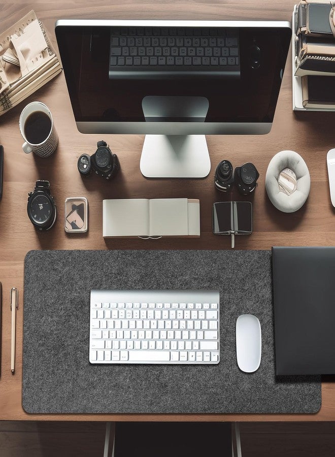 Anpuimult Large Felt Desk mat, 40''x16'' with Non-Slip Full Desk Mouse Pad,Office Computer Desk for Keyboard Mat,Felt Desk Mat for Desk Pad Protector（100x40cm） - Image 5