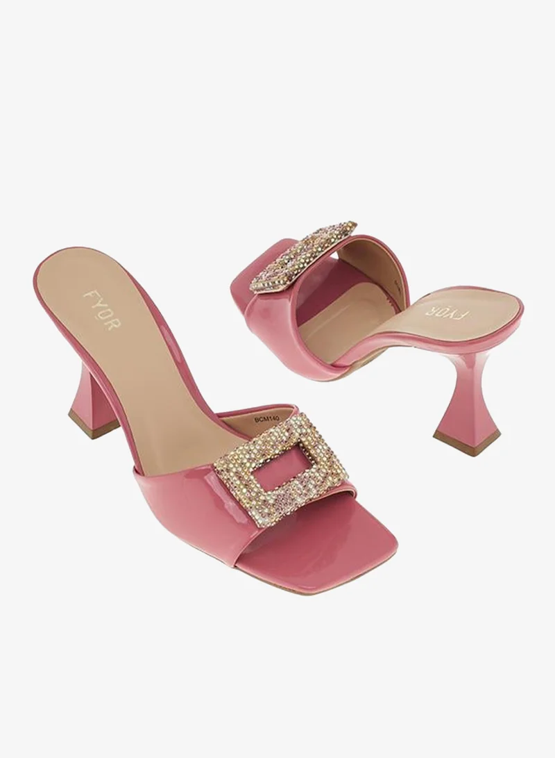 Fyor  Embellished Brooch Heeled Sandal  BCM 140 for Women | Best Price UAE