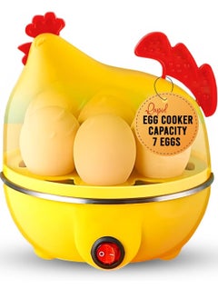 AL RAID Chicken-Shaped Electric Egg Cooker, 7 Eggs Capacity, Yellow  - Image 1