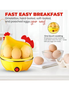 AL RAID Chicken-Shaped Electric Egg Cooker, 7 Eggs Capacity, Yellow  - Image 5