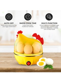AL RAID Chicken-Shaped Electric Egg Cooker, 7 Eggs Capacity, Yellow  - Image 2