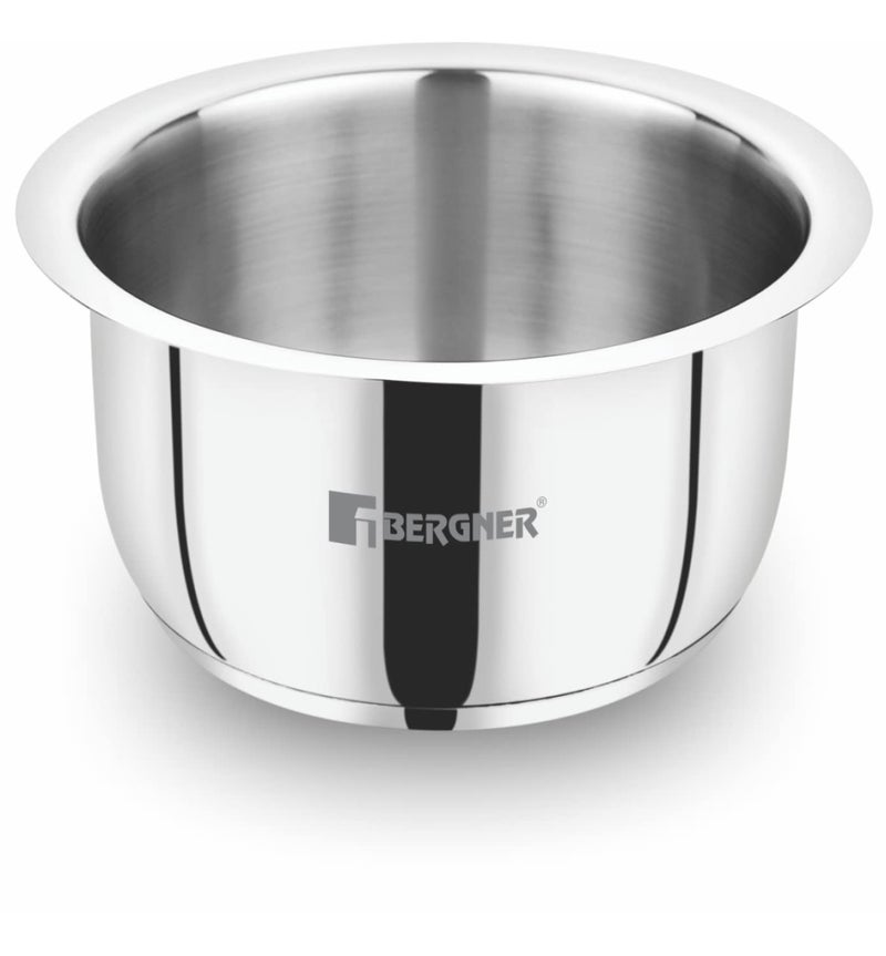 Bergner Eternity Stainless Steel Tope, Patila/ Bhagona/ Tapeli, Induction Compatible, 6.25 Litres, Silver, Gas Ready - Image 1