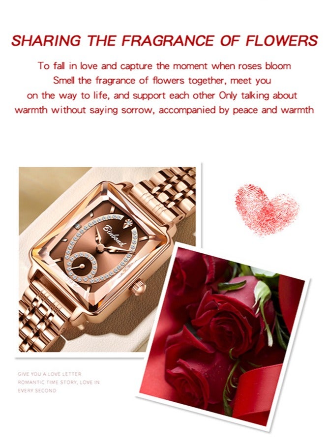 BINBOND Women's Steel Strap Quartz Watch Waterproof Elegant Watch Ladies Gifts - Image 3