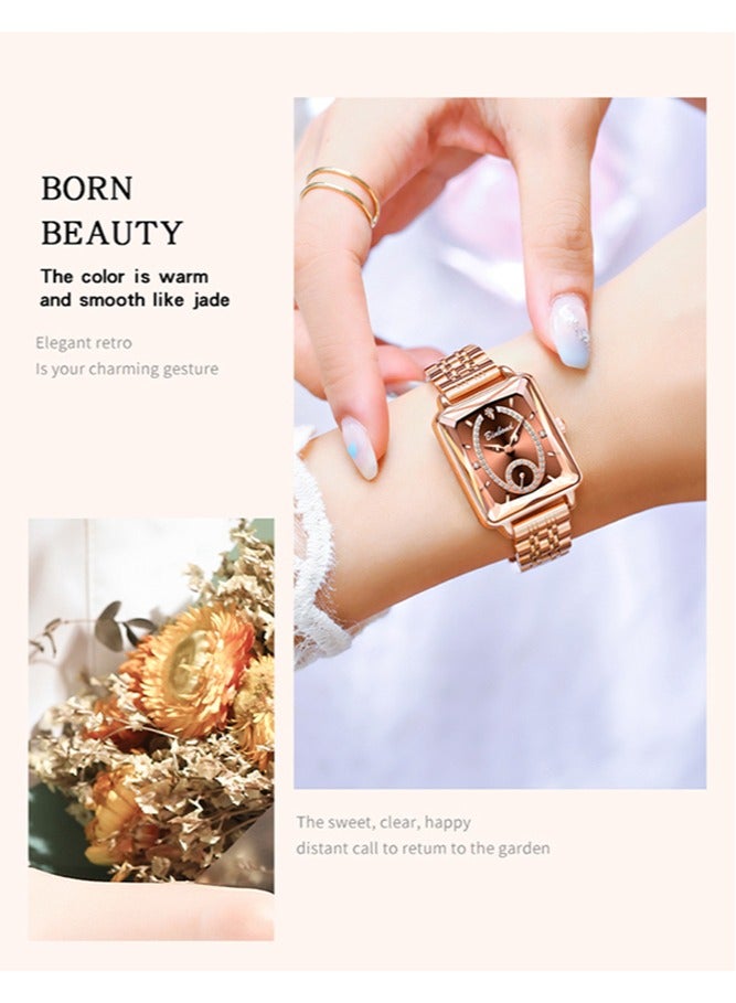 BINBOND Women's Steel Strap Quartz Watch Waterproof Elegant Watch Ladies Gifts - Image 4