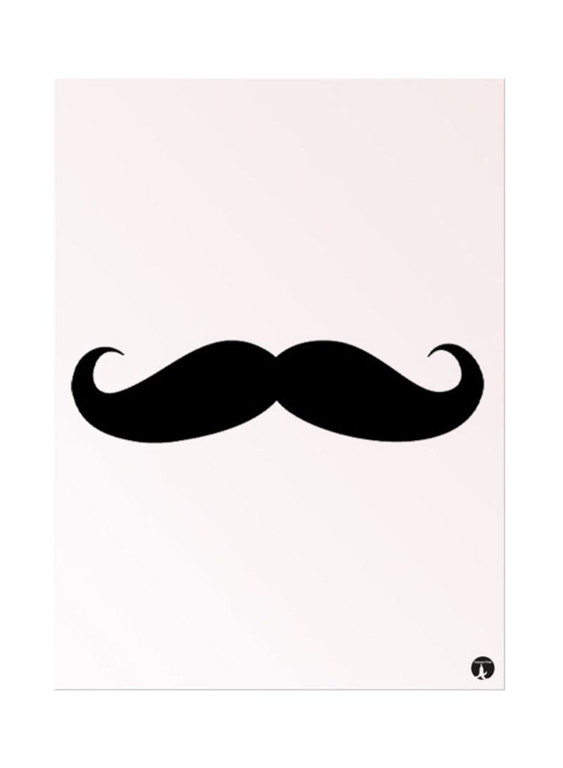 RKN Metal Plate Of A Mustache Poster Pink/Black