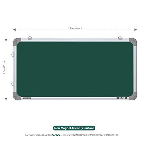 Pragati Systems Genius Melamine (Non-Magnetic) Chalkboard for Kids & Home with Lightweight Aluminium Frame | Portable & Featherlight Green Board for Chalk | Extra Small Size 1x2 Feet (Pack of 1) - Image 2
