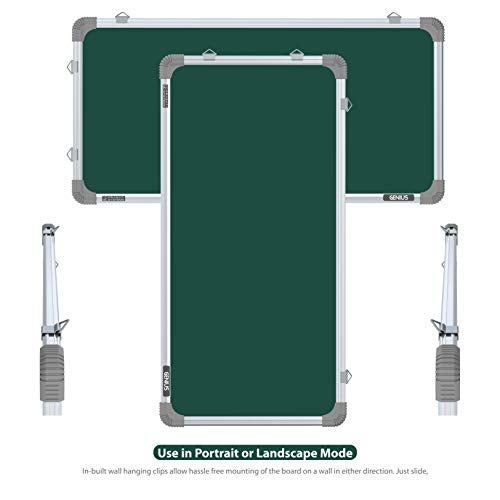 Pragati Systems Genius Melamine (Non-Magnetic) Chalkboard for Kids & Home with Lightweight Aluminium Frame | Portable & Featherlight Green Board for Chalk | Extra Small Size 1x2 Feet (Pack of 1) - Image 4