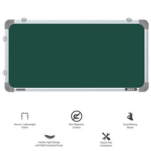 Pragati Systems Genius Melamine (Non-Magnetic) Chalkboard for Kids & Home with Lightweight Aluminium Frame | Portable & Featherlight Green Board for Chalk | Extra Small Size 1x2 Feet (Pack of 1) - Image 5